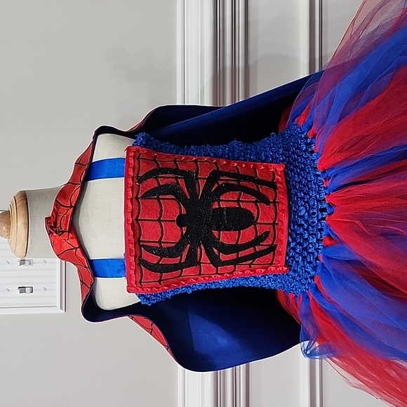 Girls Amazing Spider Girl Inspired Tutu Costume Dress Dressup Halloween - Picture 7 of 14